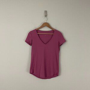 Lululemon Love V Neck T-Shirt Moss Rose Pink Size 2